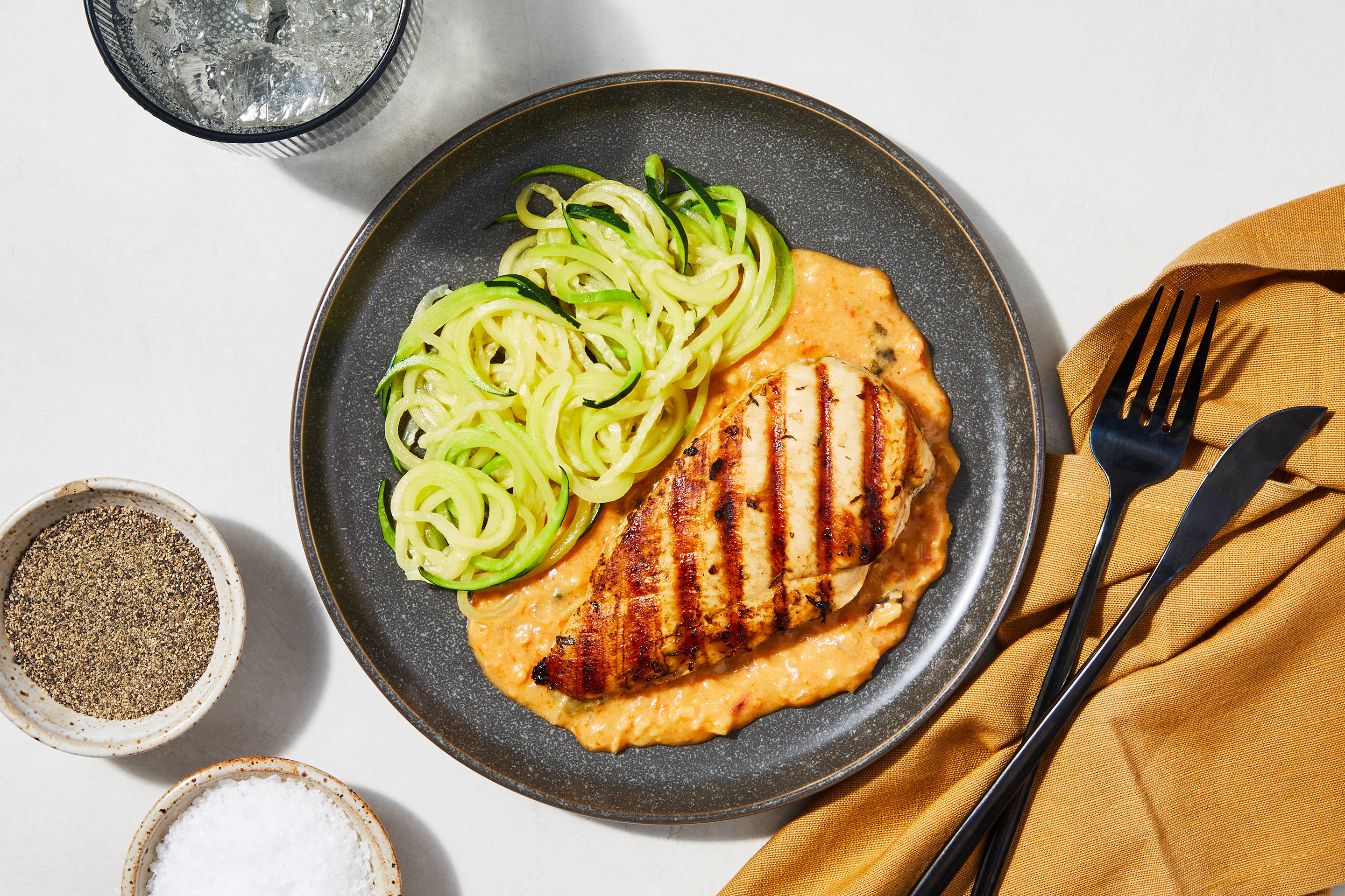 Sun-Dried Tomato Chicken with Zucchini Noodles | Factor