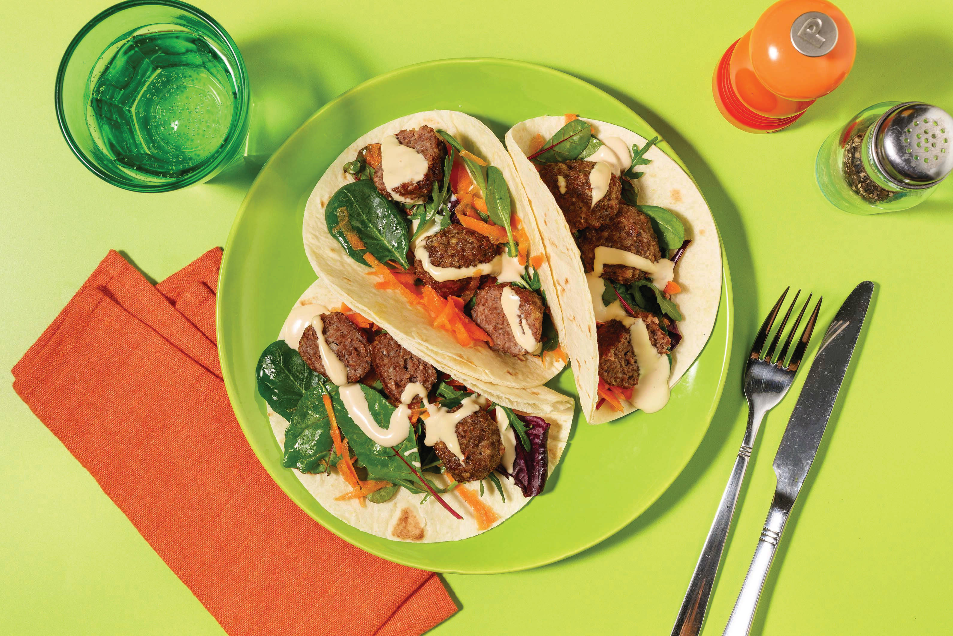 Sweet Chilli Pork Meatball Tacos