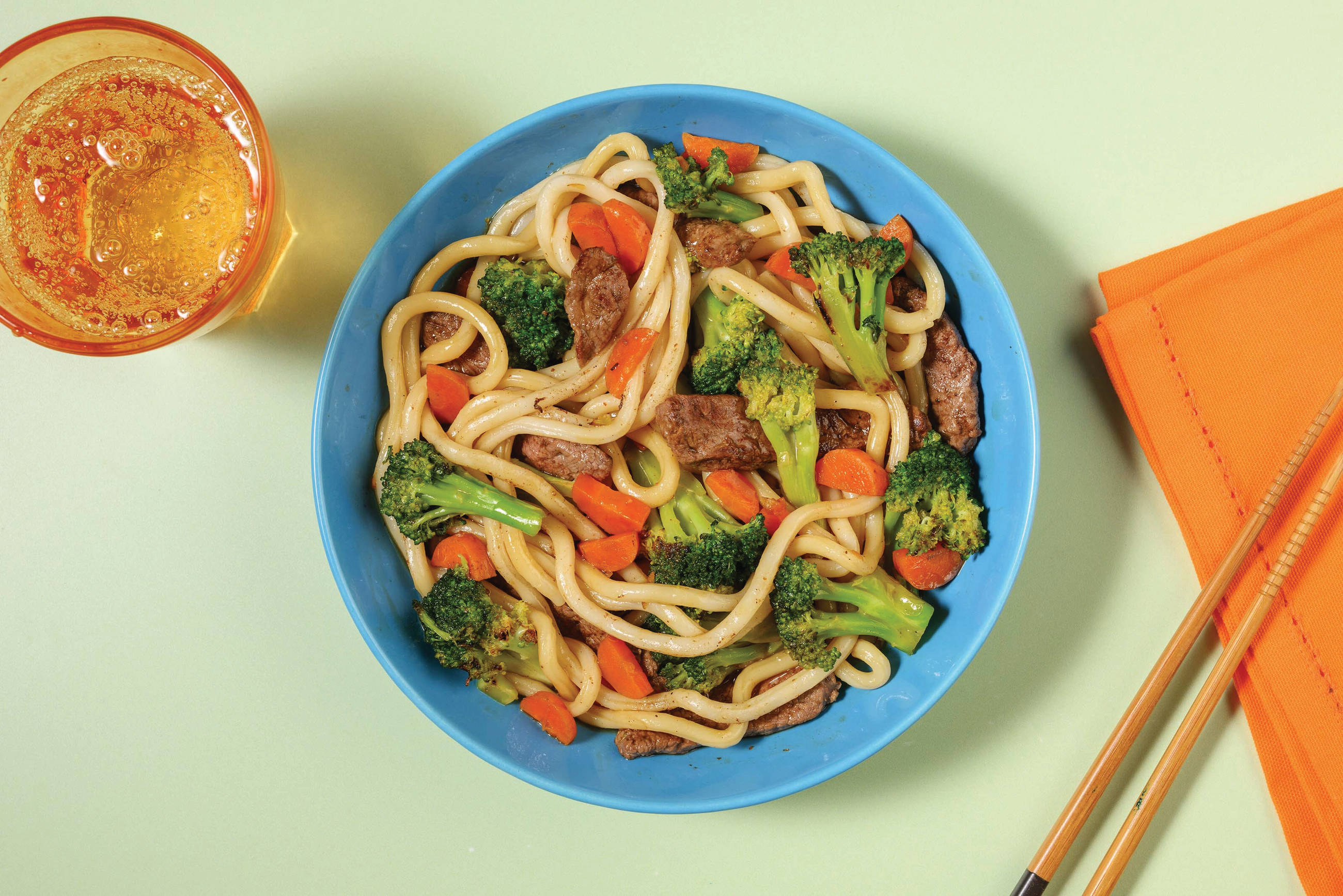 Chinese Double Beef & Broccoli Noodle Stir-Fry