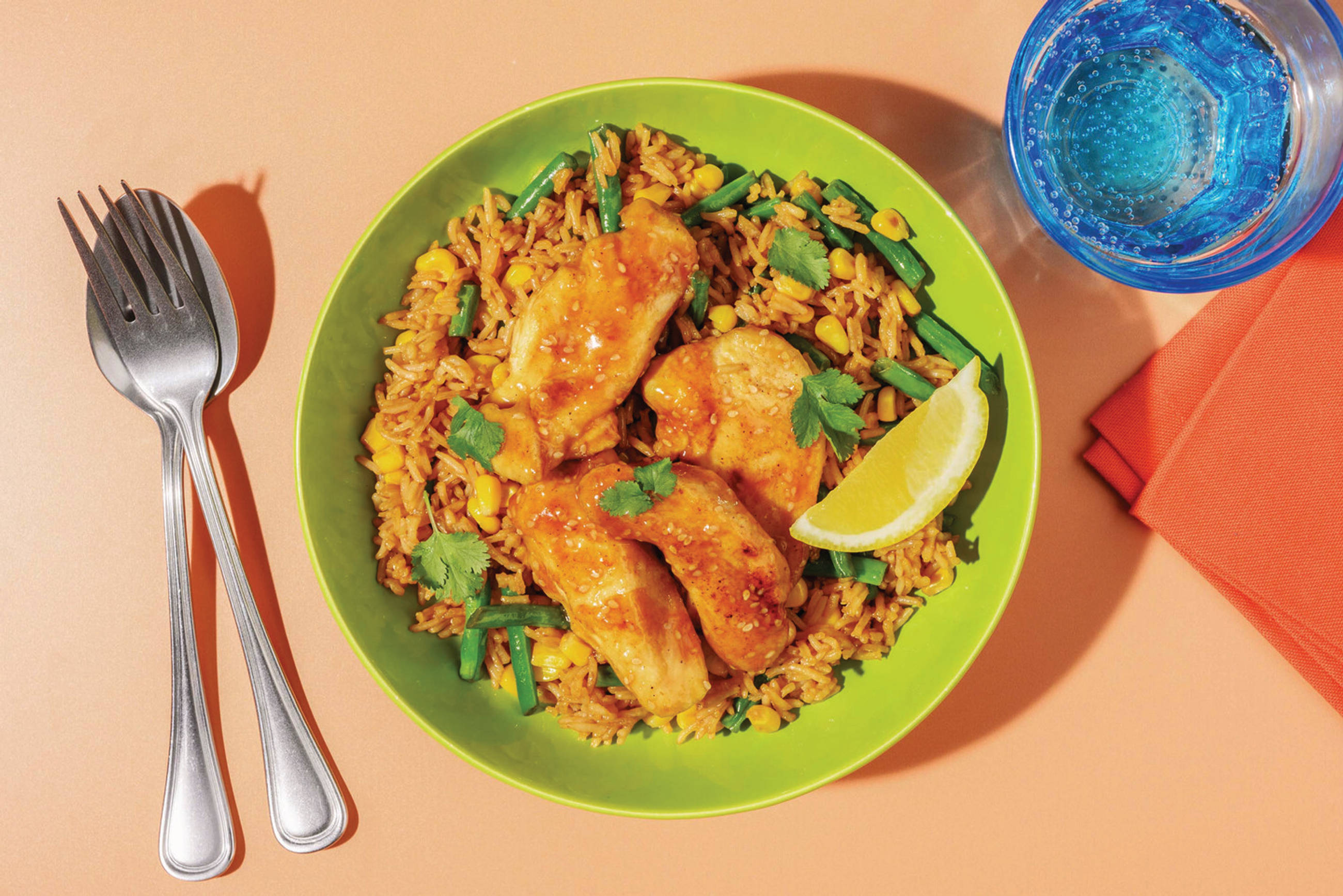 Double Sesame Honey Chicken & Fast Fried Rice
