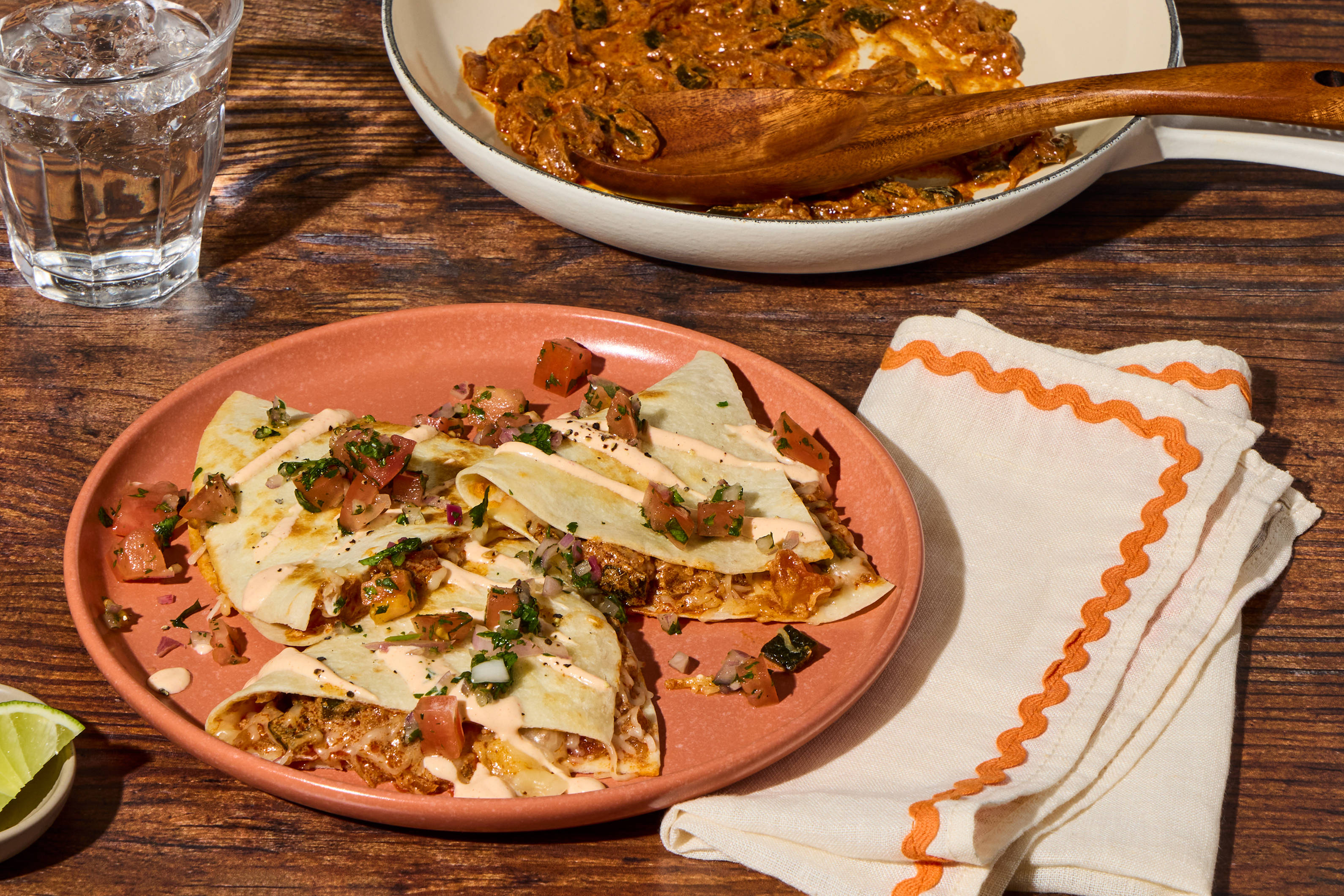 Southwest Chicken Rajas Quesadillas