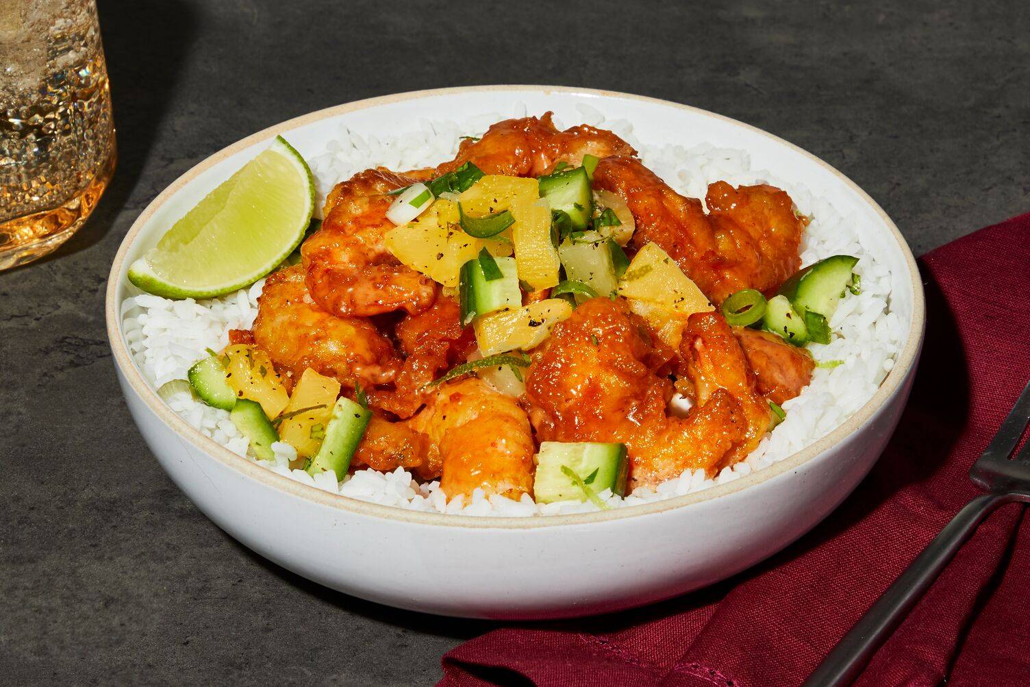 Sweet Heat BBQ Shrimp Tempura Rice Bowls
