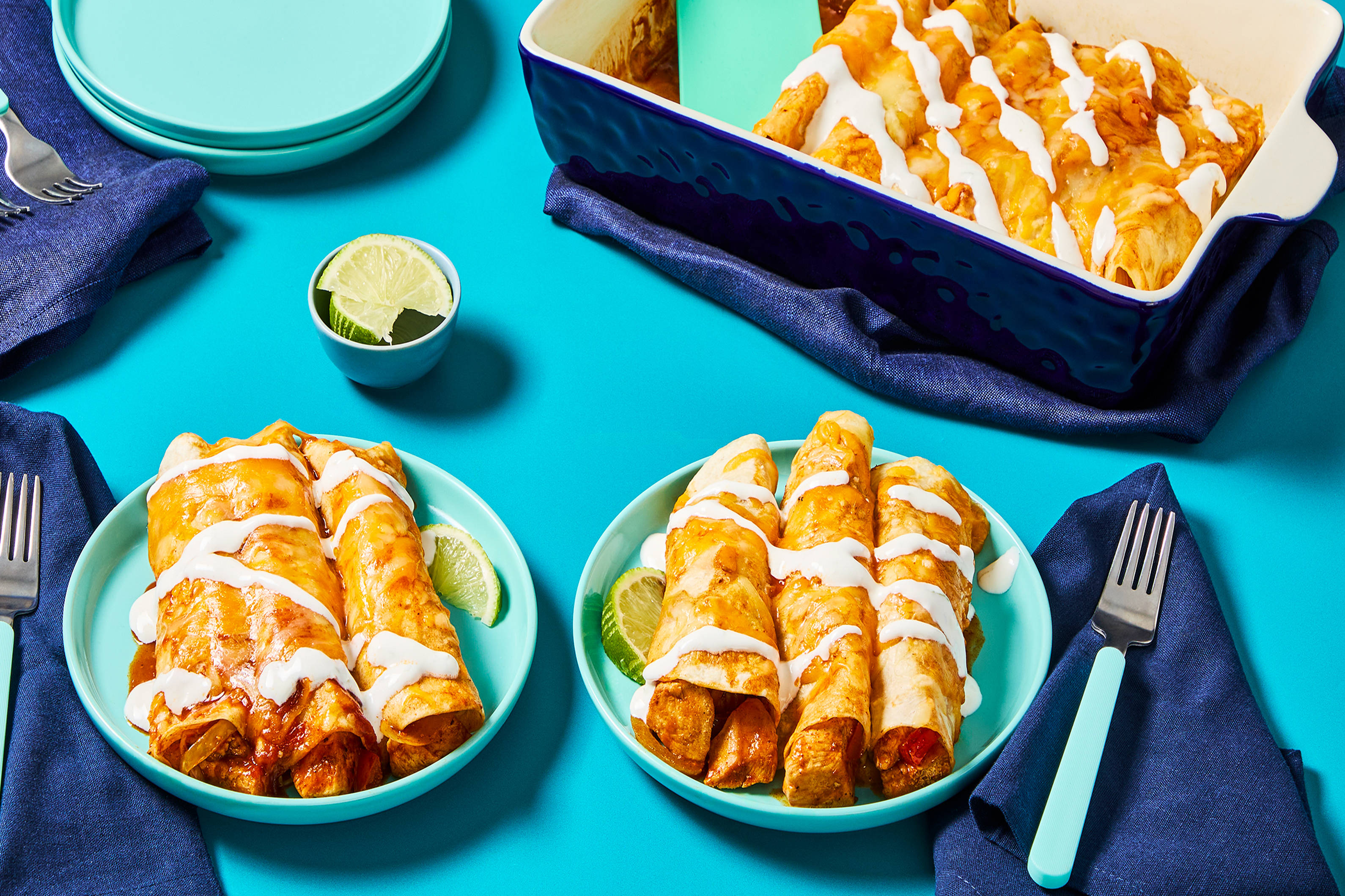 Big Batch Cheesy 2x Chicken Enchilada Bake