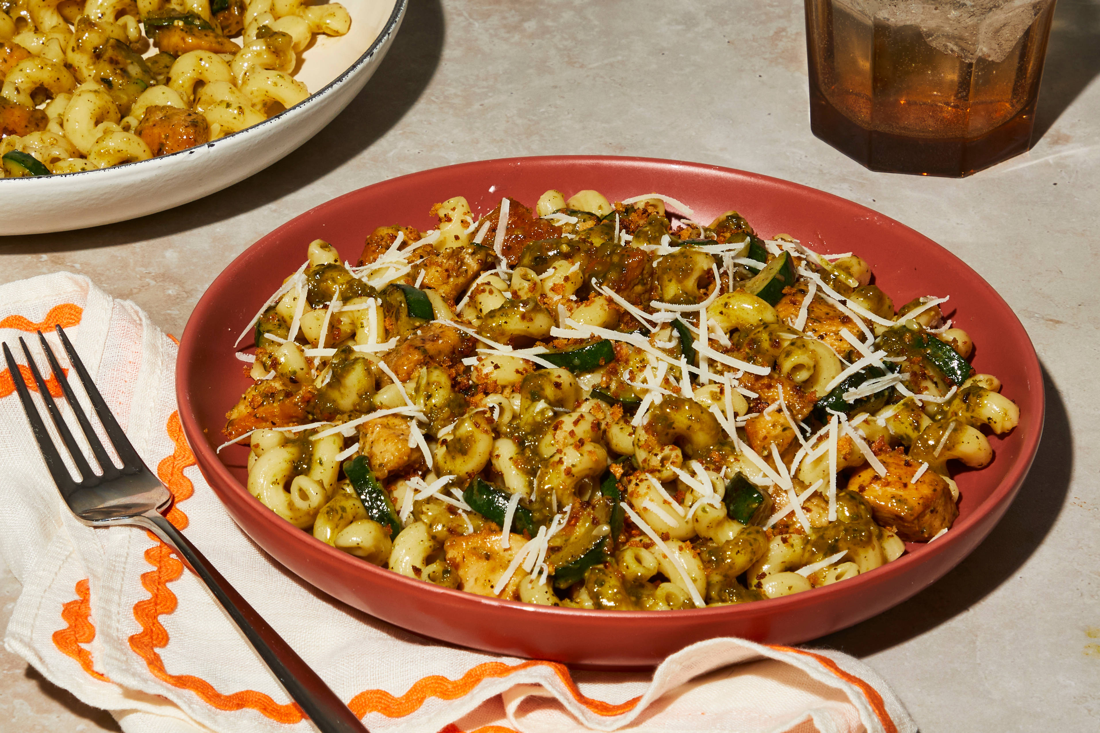 Beef & Zucchini Pesto Pasta