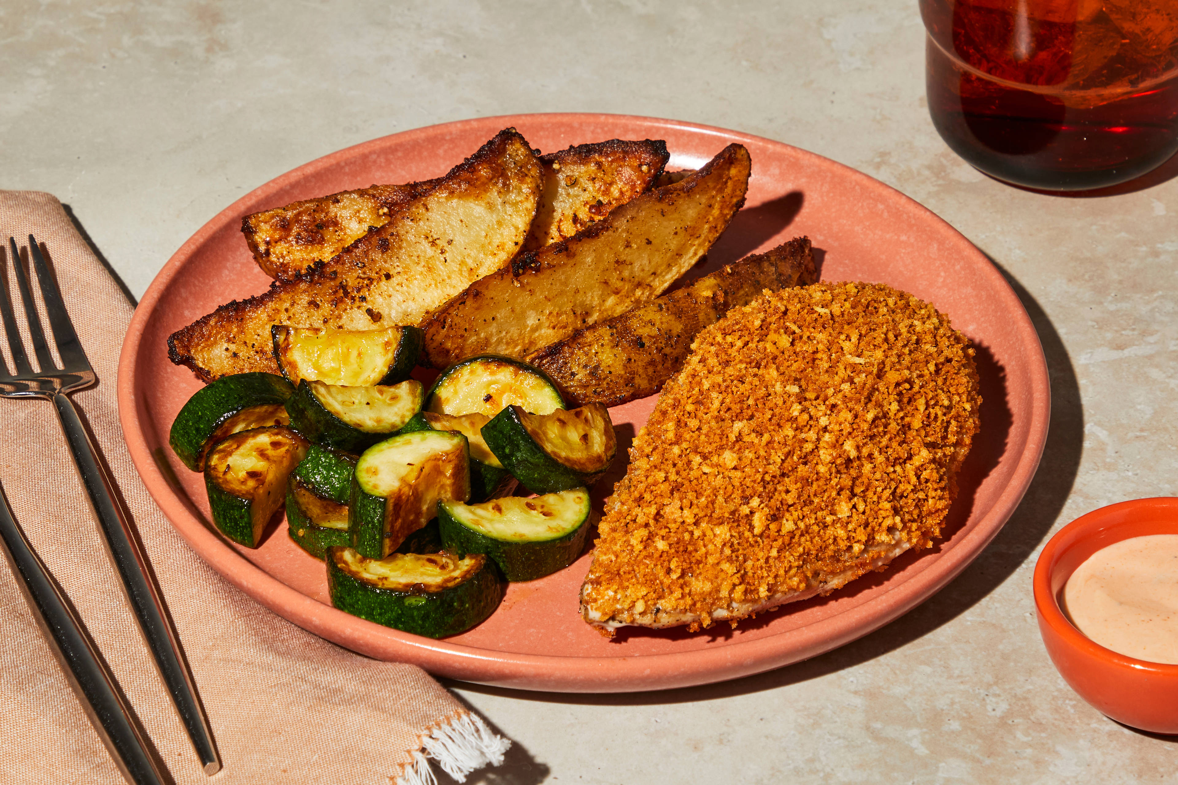 Crispy Chicken with Buffalo Ranch Sauce