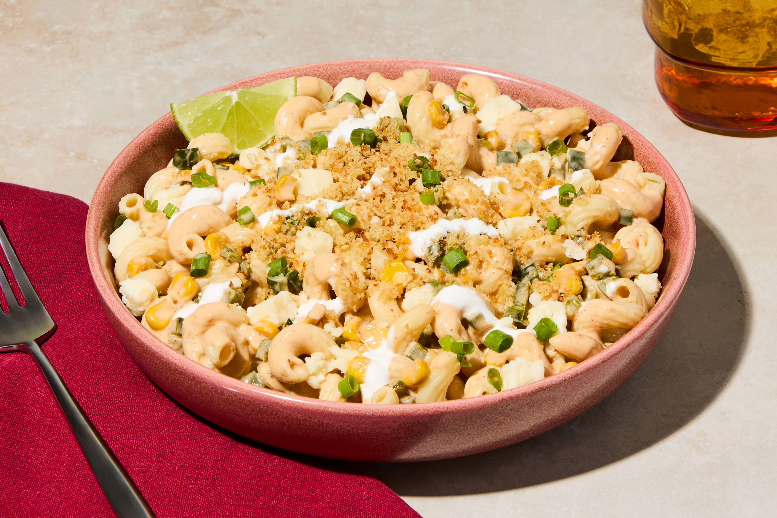 Mexican Street Corn & Beef Cavatappi