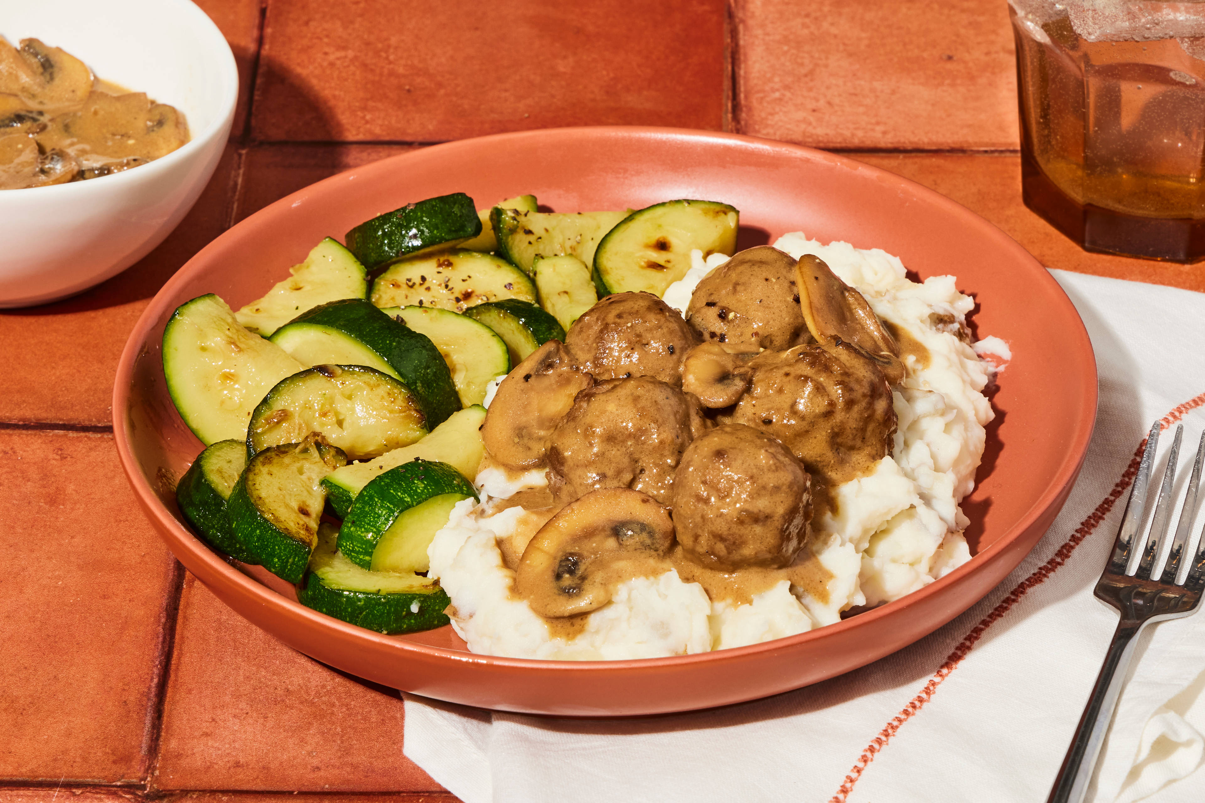 Garlic–Thyme Meatballs & Creamy Mushroom Gravy