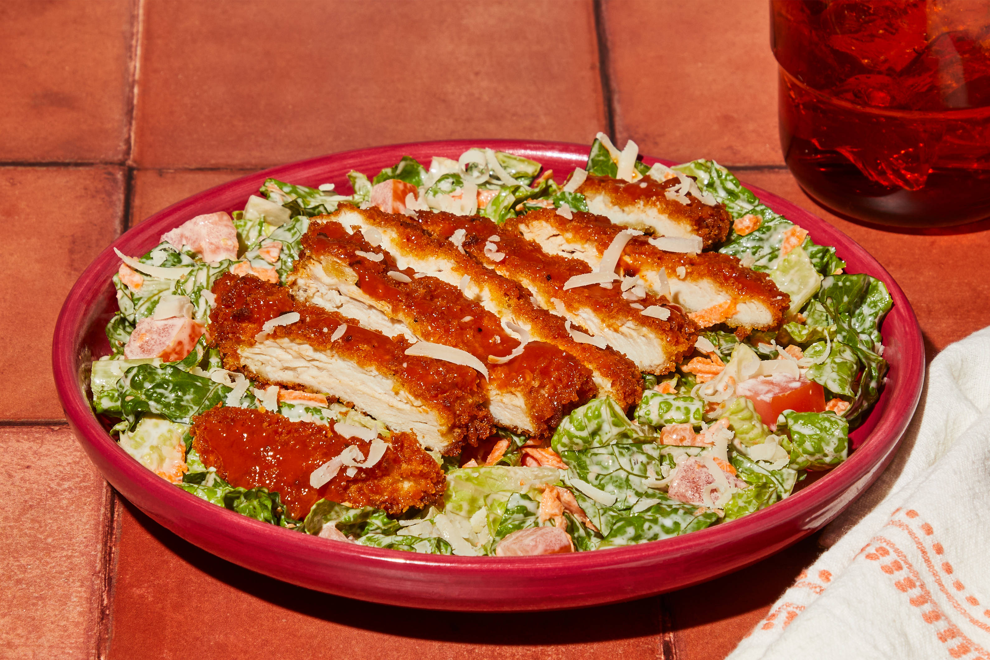 Crispy Buffalo Ranch Salmon Salad