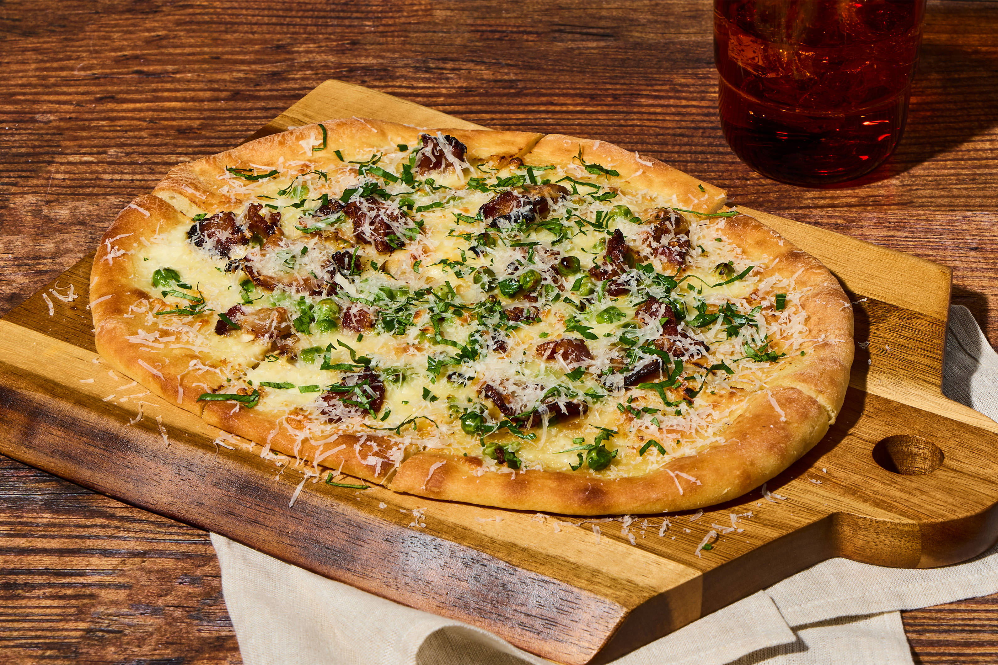 Carbonara-Style Bacon Pizzas