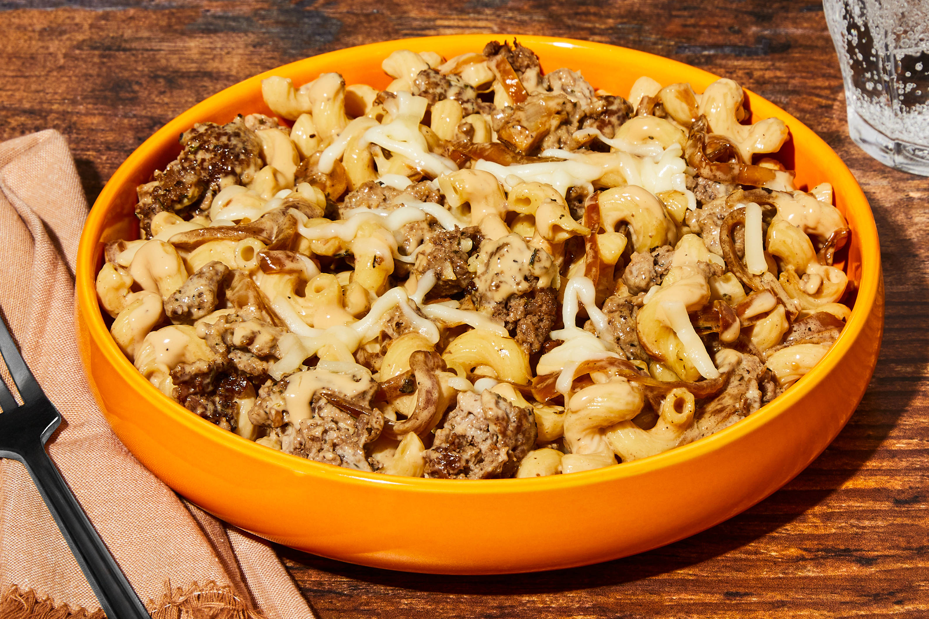 French Onion Shrimp Cavatappi