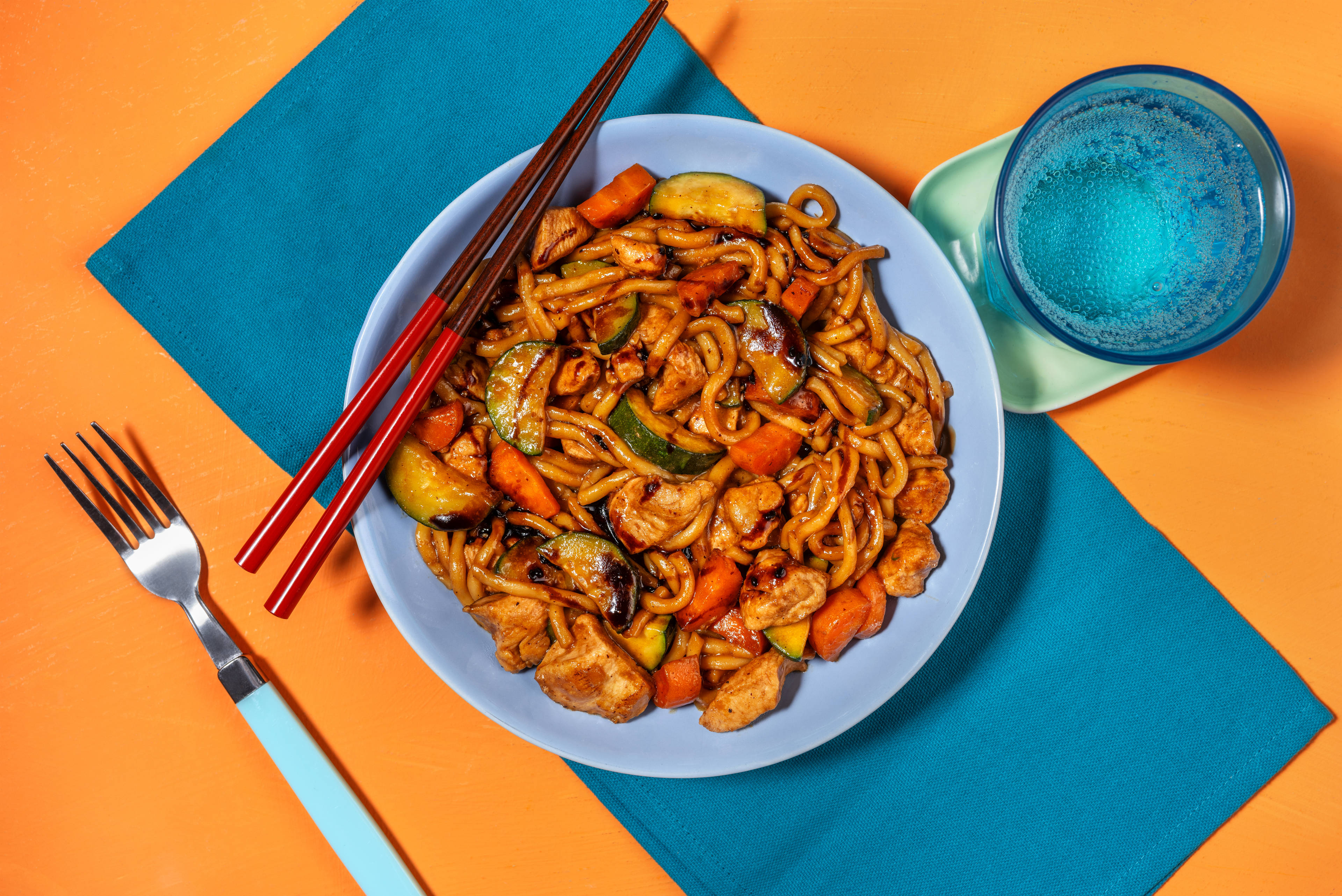 Ginger Teriyaki Pork & Veggie Noodles