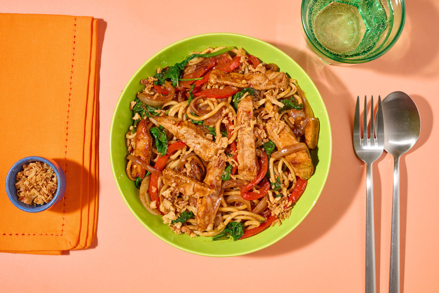 Asian Garlic Pork Noodle Stir-Fry