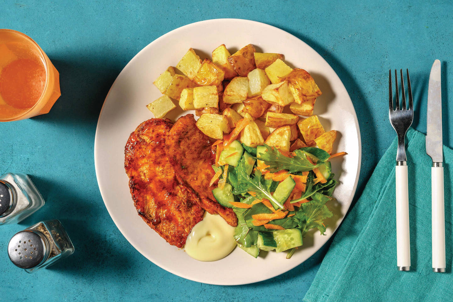 BBQ Chicken & Roast Potato w/ Garden Salad