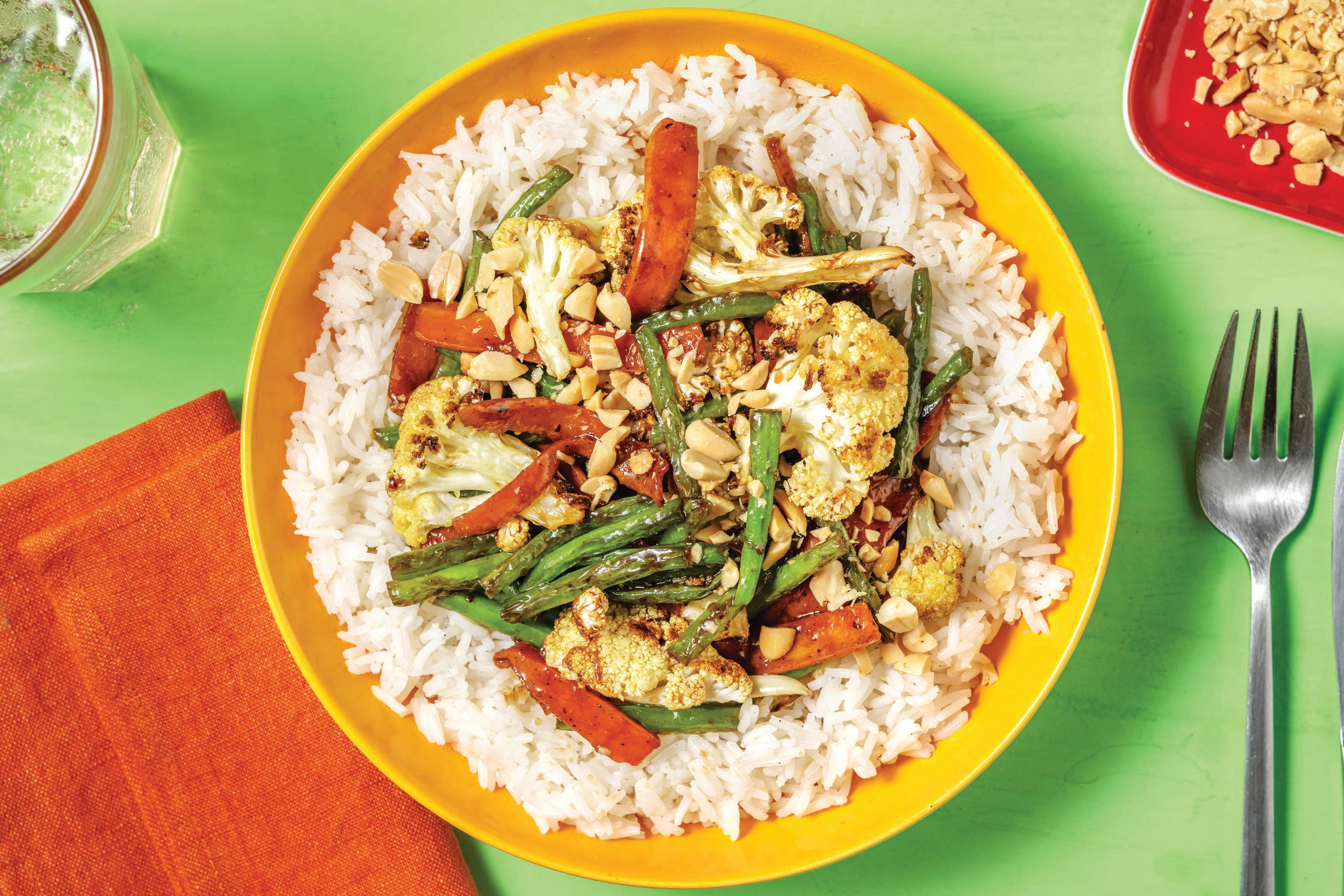 Sesame & Sweet Chilli Cauliflower w/ Garlic Rice